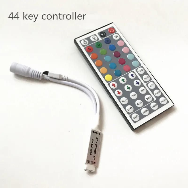 Светодиодный мини-контроллер с 44 клавишами, ИК-контроллер rgb, светодиодный контроллер с ИК-пультом дистанционного управления, диммер, DC12V, 6A, для RGB SMD 3528, Светодиодная лента 5050