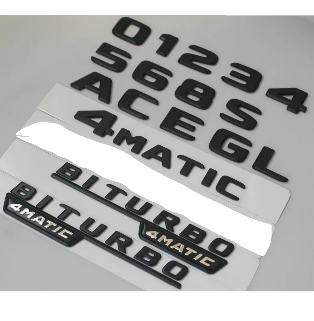 Matte Black Trunk Letters Badges Emblems Sticker for Mercedes Benz 