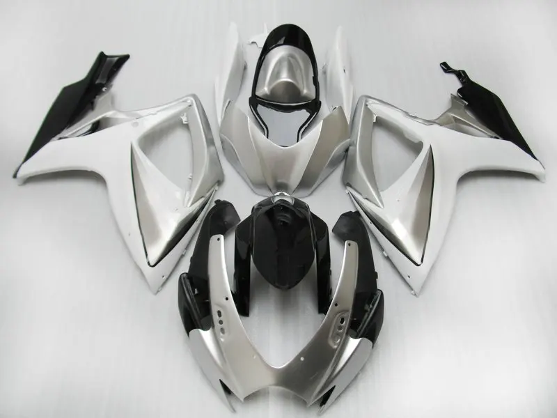 Обновление инъекции комплект обтекателей для Suzuki GSXR 600 06 07 K6 GSXR600 750 МОТОЦИКЛ ABS Обтекатели GSXR750 2006 2007 Серебро тюнинг-пакет