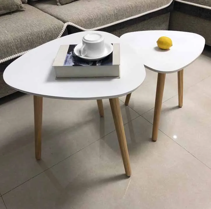 Simple creative modern solid wood mini coffee table living room coffee table tea table round /triangle home furniture