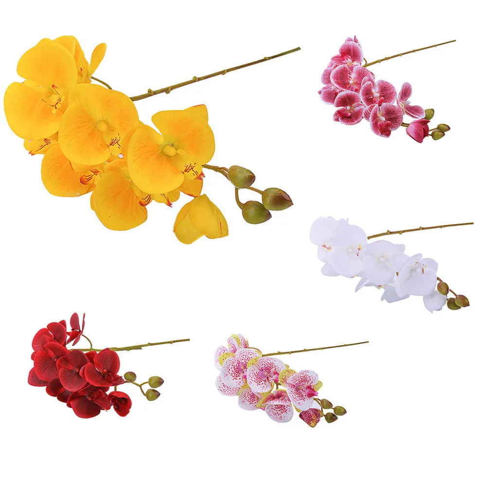 

High Quality Butterfly Orchid Phalaenopsis Artificial Latex Orchids Flower For Wedding Beauty Home Wedding Flowers *D