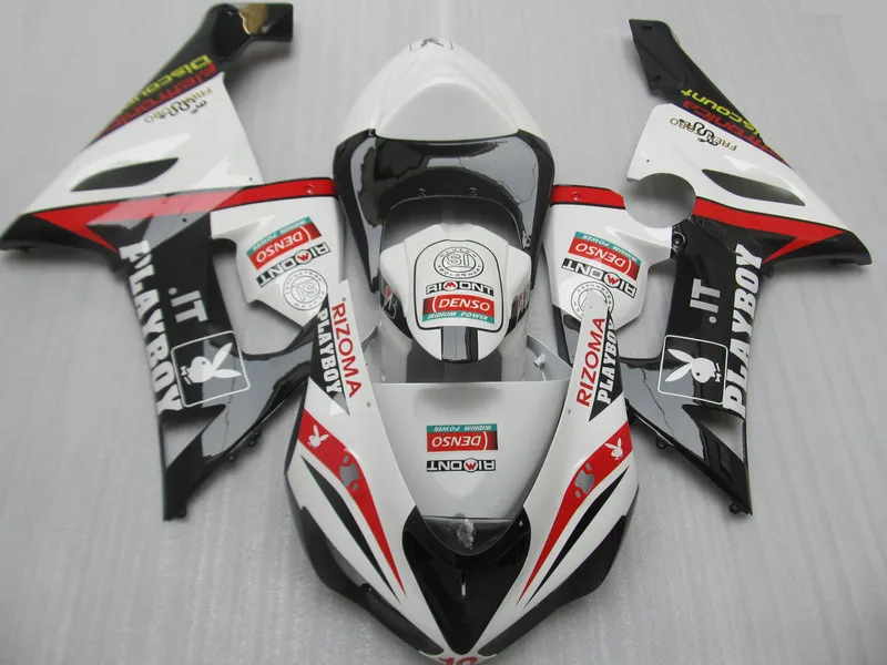 Литьевая форма обтекатель комплект для KAWASAKI Ninja ZX6R 636 05 06 ZX 6R 2005 2006 ABS пластик белый