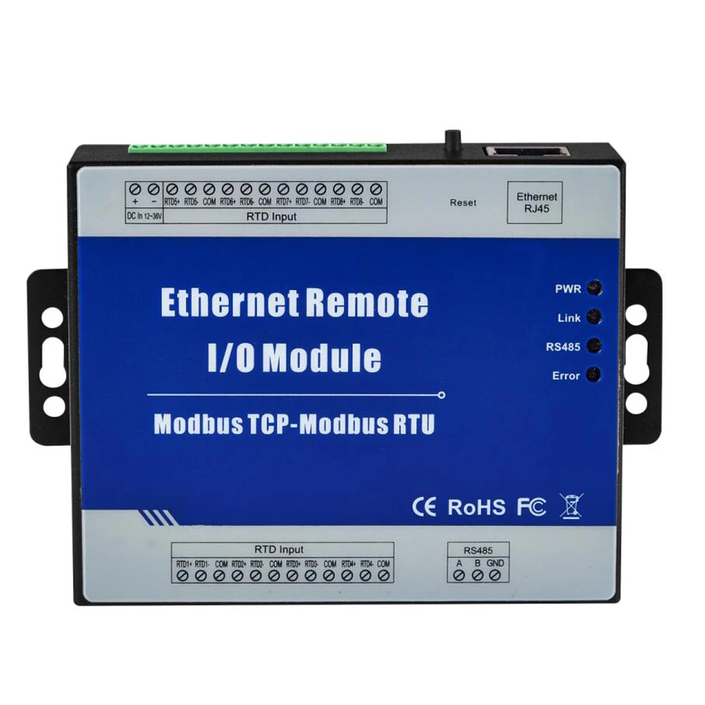 Ethernet регистрирующий модуль 4 входов RTD Modbus tcp сервер RS485 к конвертер поддерживает