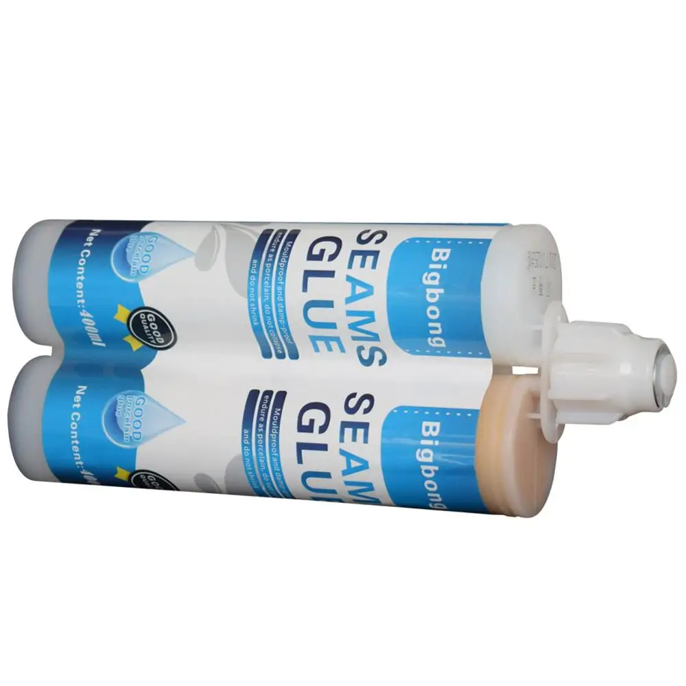 

400ml 2-part Ceramic Tile Adhesive Sealant AB Glue Porcelain Construction Adhesive Sealers + 1pc Static Mixer Mixing Nozzle