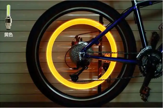 Clearance Hot Sale 1pcs Bike Light Mountain Road Bicycle Bike Light Tyre Tire Valve Caps Wheel Spokes LED Lights Bicycle Accessories Gift 4