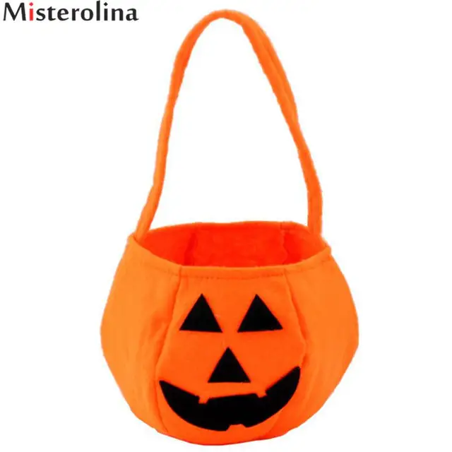 Foldable Candy Smile Pumpkin Bag Folding Personality Foldable Candy Smile Pumpkin Bag Folding Personality Gift Basket Wacky Expressions Treat Or Tricky