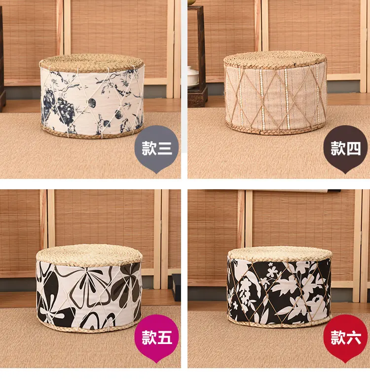 Japanese-style straw sit pier round futon handmade thick living room lazy home adult tatami shoe sofa Stool Seat