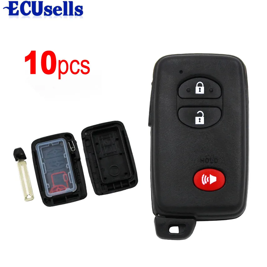 

10 Pcs/Lot New Uncut Smart Remote Key Shell Case Fob 2+1 Button for Toyota 4Runner Land Cruiser