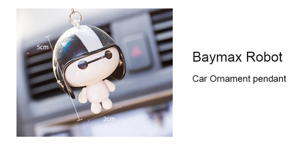 Автомобиль кулон милый шлем мультфильм робот Baymax кукла украшения автомобильные аксессуары зеркало заднего вида висячие украшения подарки