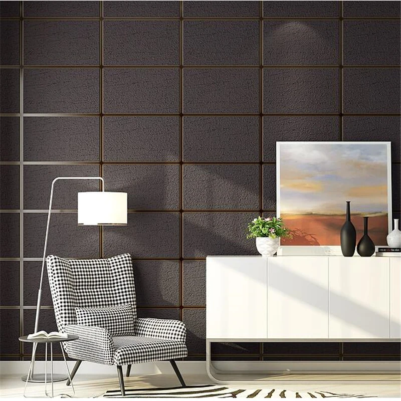 

beibehang Checkered deerskin cashmere wallpaper modern minimalist living room wallpaper bedroom imitation soft pack wall paper