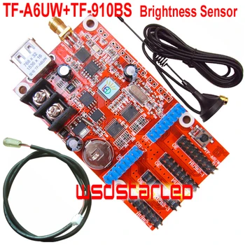 

TF-A6UW+TF-910BS Brightness Sensor 1536*16 768*32 P3.75 P5 P10 USB & WIFI Single & Dual color LED controller card