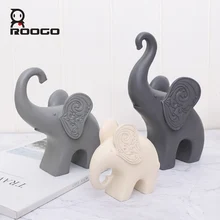 Roogo, нордический слон, семейные украшения для дома, милые животные, Декор для дома, полимерные миниатюрные фигурки для дома и сада