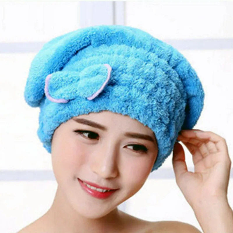 Волосы тюрбан быстро сухие волосы шляпа обернутые полотенца шапочки для ванной, душа дамы кораллового фиолетового поглощения воды мягкие милые домашние банные кепки