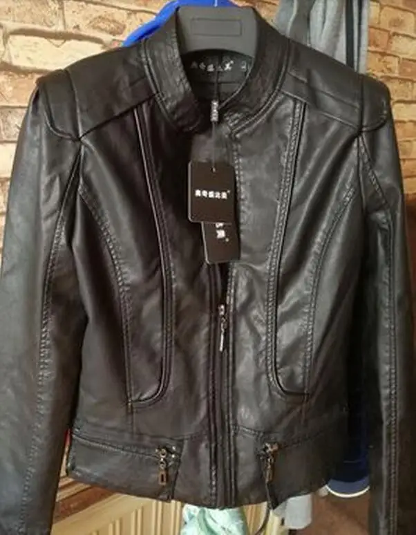 2017 новая модная брендовая Весенняя Осенняя женская кожаная куртка со стоячим