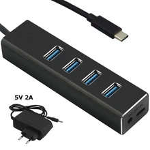 Type-C To 4 USB HUB Expander Ultra-Thin Mini Portable 4-Port USB 3.0 Hub USB C HUB Type C HUB for Macbook USB-C devices