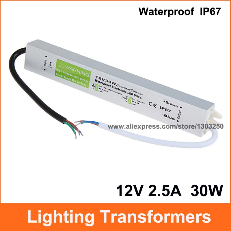 

DC 12V 30W IP67 Waterproof LED Driver,outdoor use for led strip power supply, Lighting Transformer,Power adapter,Free shipping
