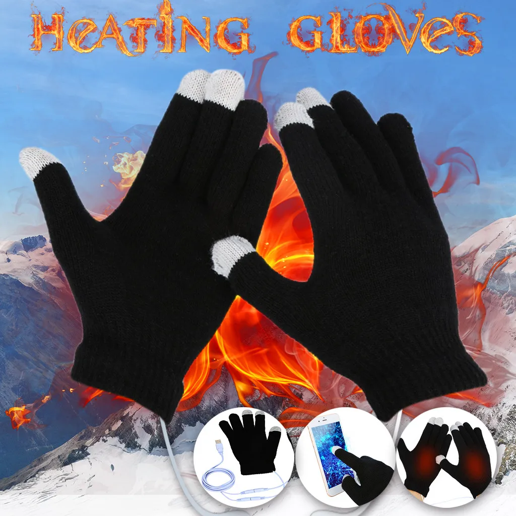 USB Gloves Warm Hand Heating Gloves Constant Temperature Portable Soft