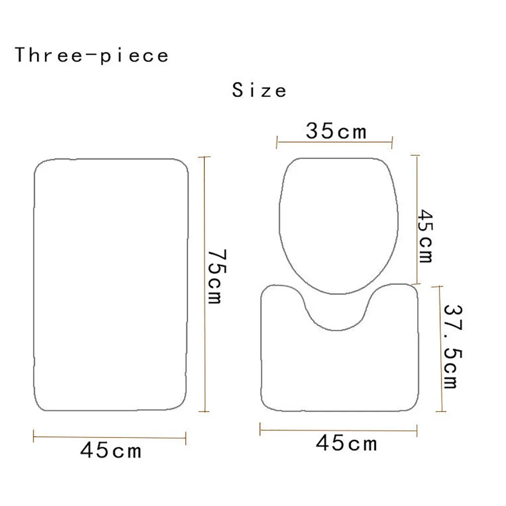 3 шт. коврики для ванной комплект ковров нескользящий рыбья чешуя коврик для ванной комнаты кухонный коврик для ванной комнаты декор покрытие для унитаза ковер