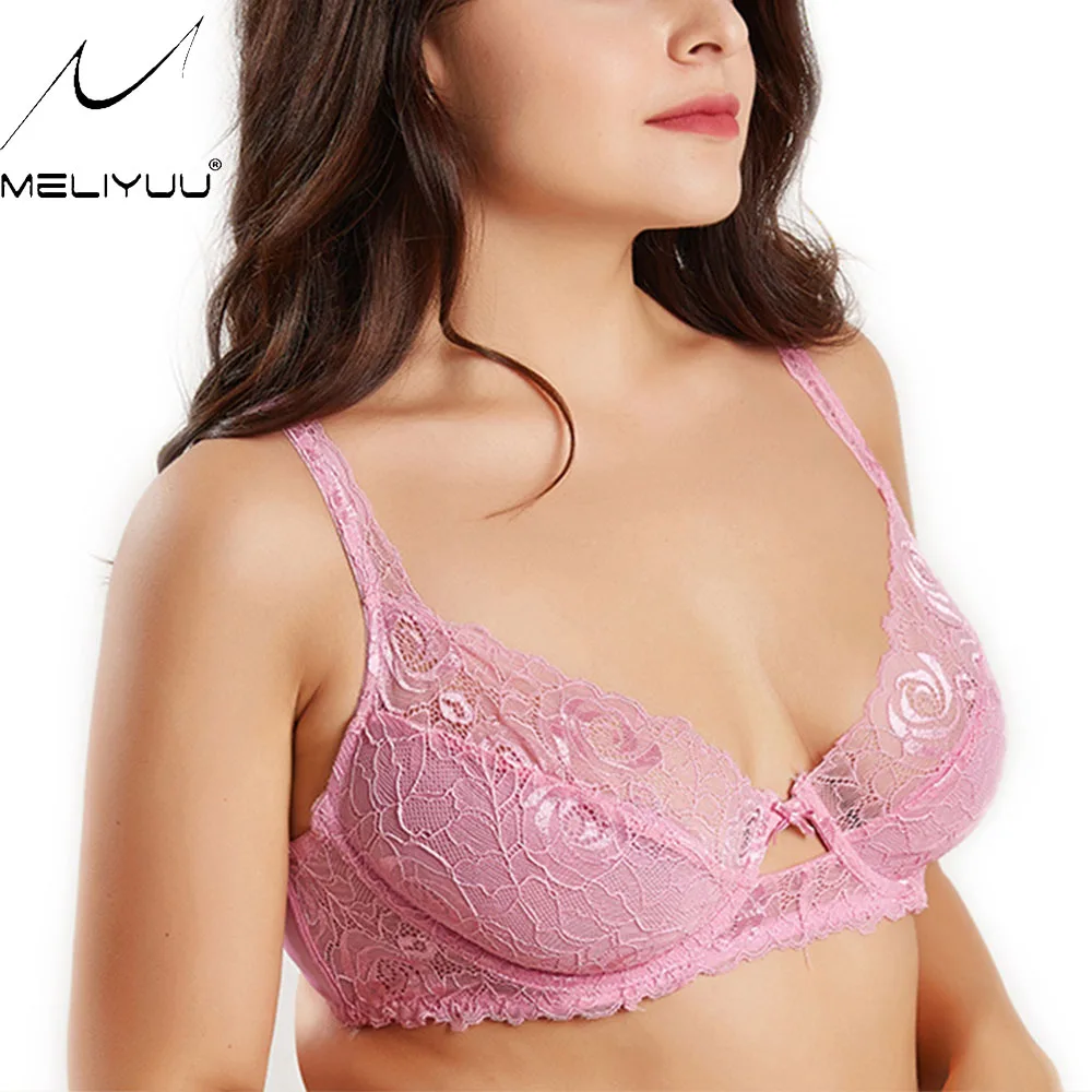 

Womens Lace Bra Sexy Lingerie Top See through Bralette Underwired Underwear Plus Size Bras AA A B C D Cup BH brassiere