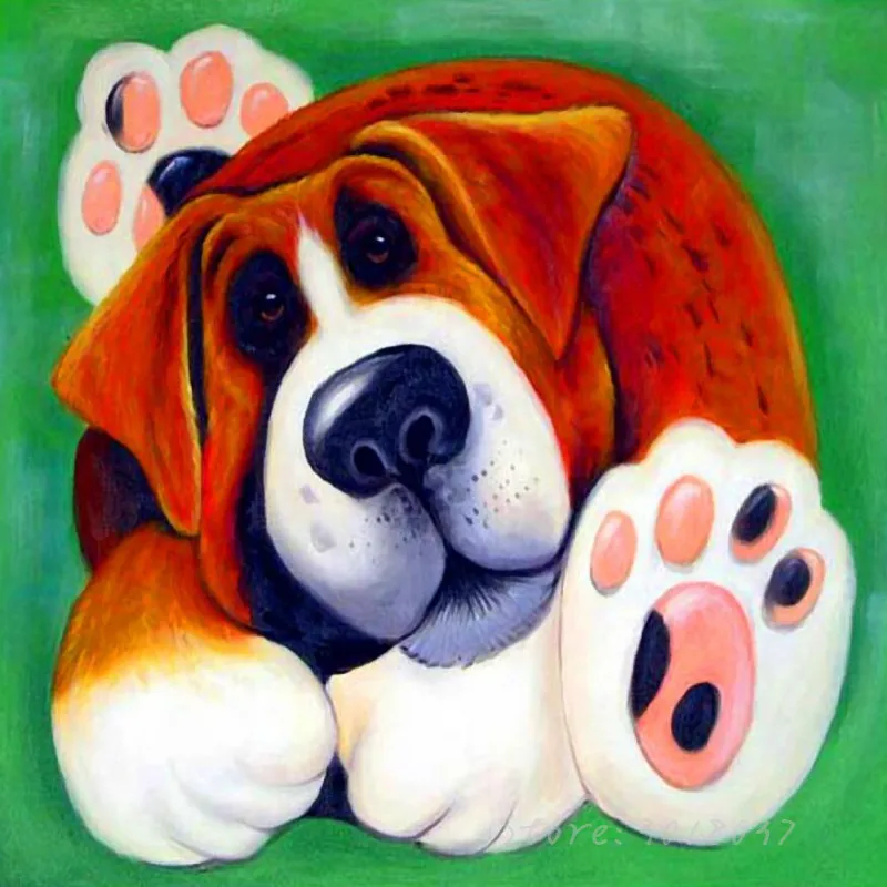 

Diy Diamond Painting Cross Stitch Dog Scratching It With Claws Needlework Diamond Embroidery Full Round Mosaic Decoration Resin