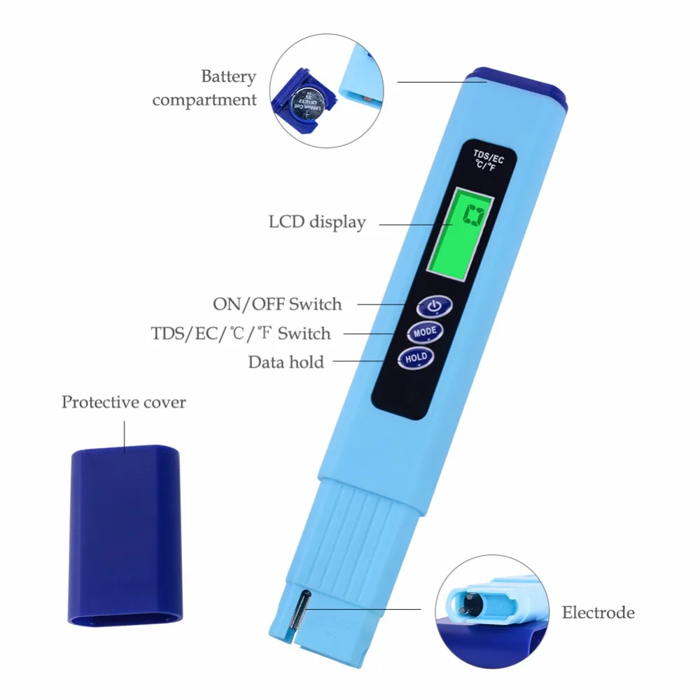 3 в 1 цифровой измеритель EC Тестер EC-936 TDS Тестер измеритель температуры Ручка проводимость вода инструмент измерения качества с ATC