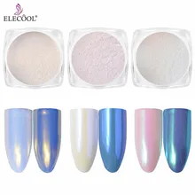 ELECOOL 1 коробка жемчужный Алмазный зеркальный блеск для ногтей пигмент порошок розовый синий пыль маникюр Дизайн ногтей Блеск ChromeDecorations TSLM1