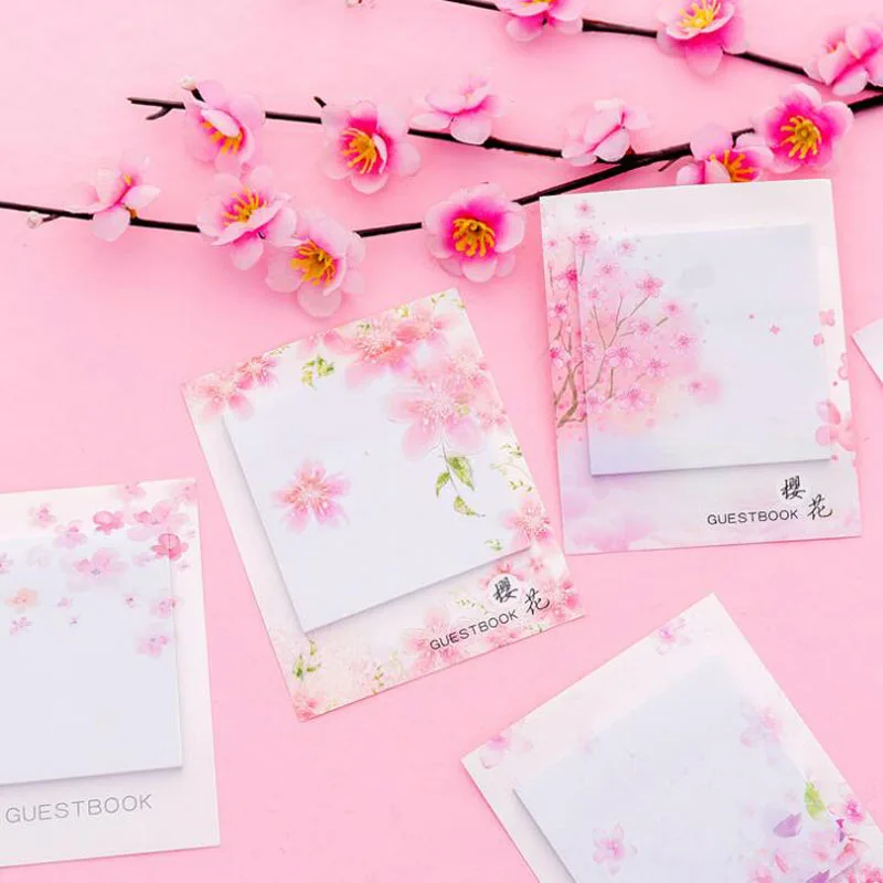 Kawaii memo pad Post его красивая вишня может порвать блокнот Sticky Notes студенческий офис для школьных принадлежностей канцелярские принадлежности корейский