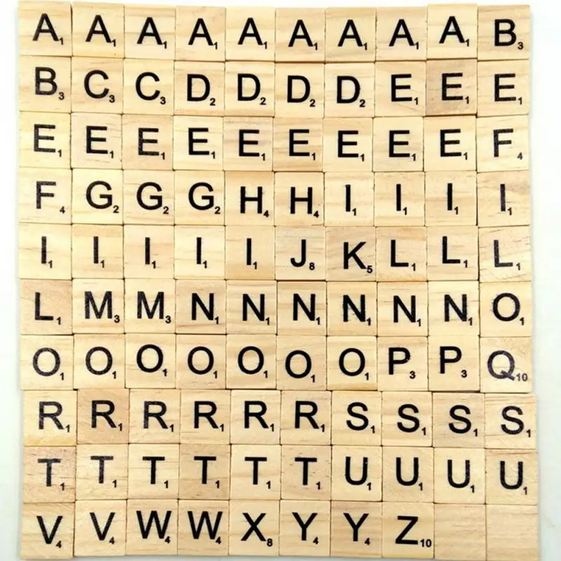 100 шт. набор букв слово Скрапбукинг Scrabble цифры и алфавит плитка деревянная