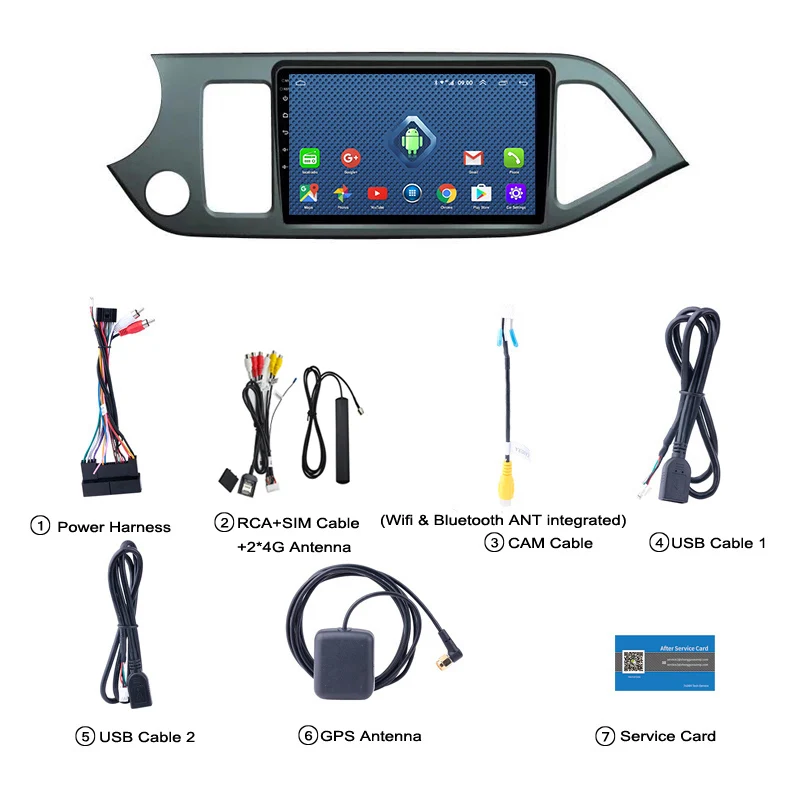 Sale Android 8.0 2+32G  4G 3G WIFI netcom 9 inch For KIA morning picanto 2011-2015 car gps dvd system support steering wheel control 5