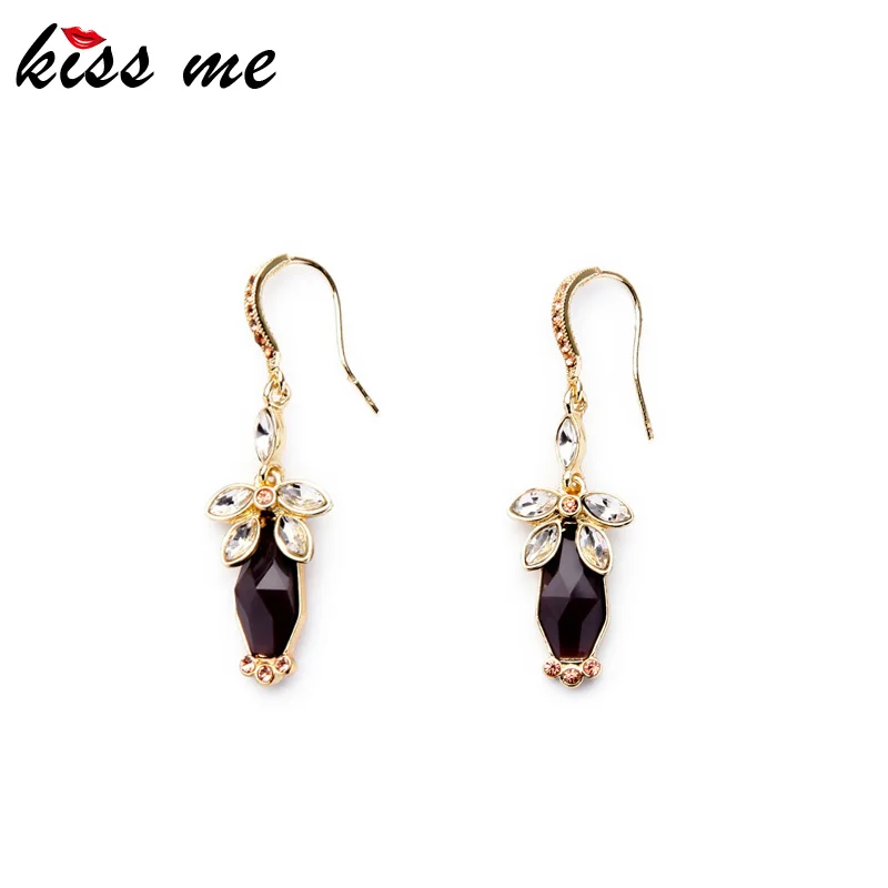

Best Selling Kiss Me New Flower Dangle Earrings Alloy Hook Fashion Jewelry Drop Earrings for Women Factory Wholesale