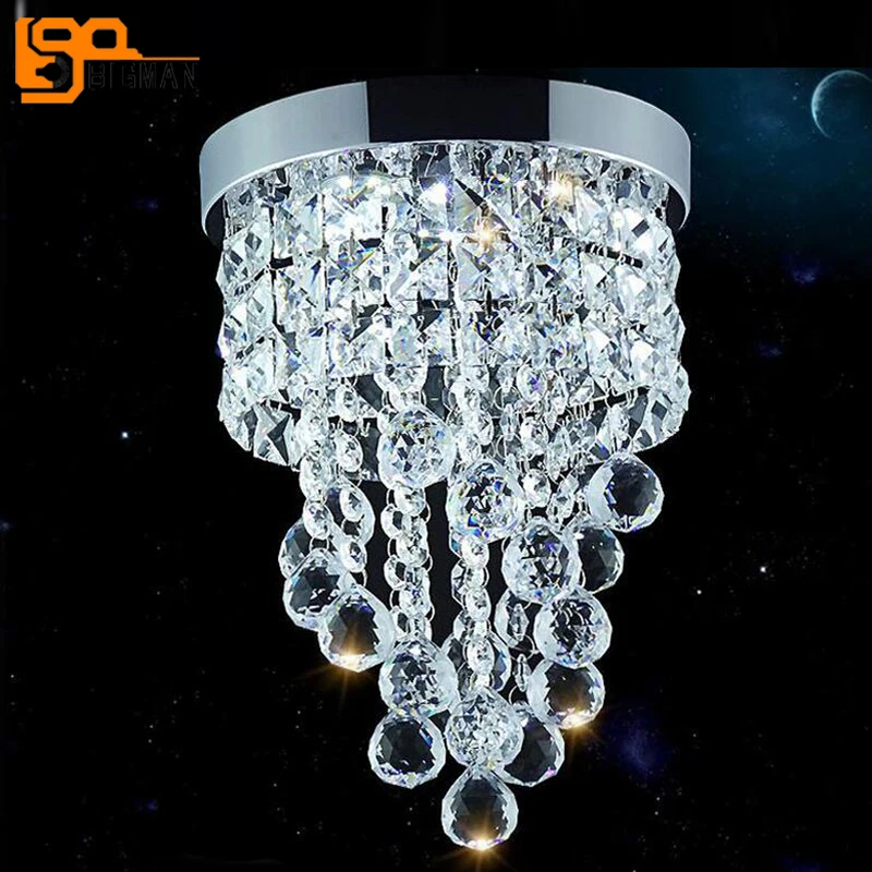 

new design LED crystal lamp modern chandeliers Dia20*H37cm round ceiling bedroom light hallway crystal chandelier