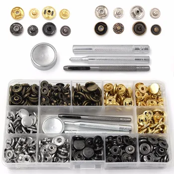 

40-120 Pcs 4 Colors Snap Fasteners Kit Jeans Press Studs with Leather Snaps Button 4 Pieces Fixing Tools, 12.5 Mm In Diameter