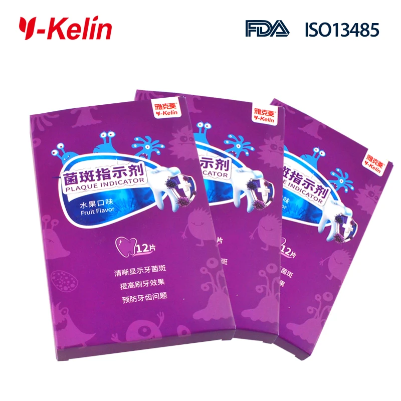 Kopen Y Kelin Tandplak Disclosing Tablet 72 Tabs (6 Packs) dental Tanden Plaque Openbaren Tandheelkundige Tand Plaque Indicator Mondhygiëne