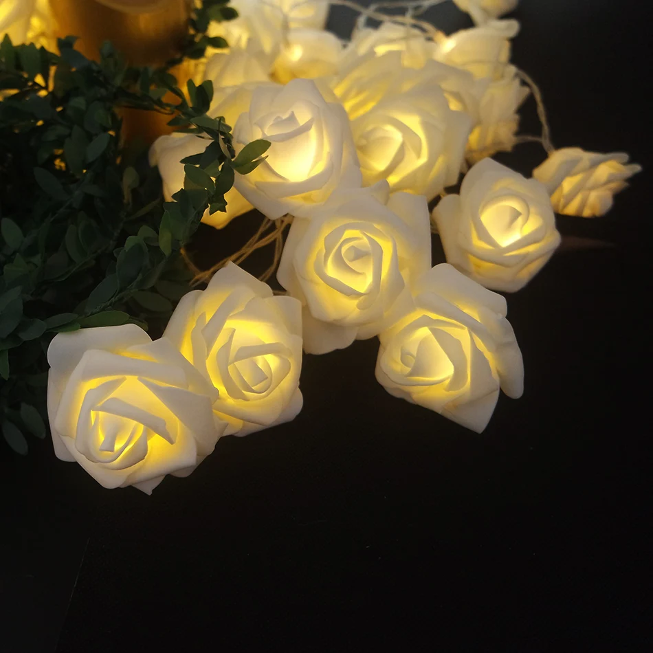 5 м 40 розы гирлянда с светодиодный светильник для свадьбы события вечерние светильник украшения, цветочный светильник decortive, детский ночной Светильник