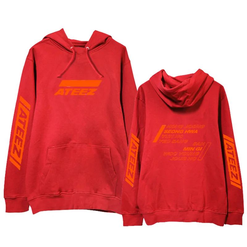  ATEEZ Kpop Hoodie Print Hooded Women Men Sweatshirts Clothes 2019 Harajuku Casual ATEEZ Hoodies Kpo