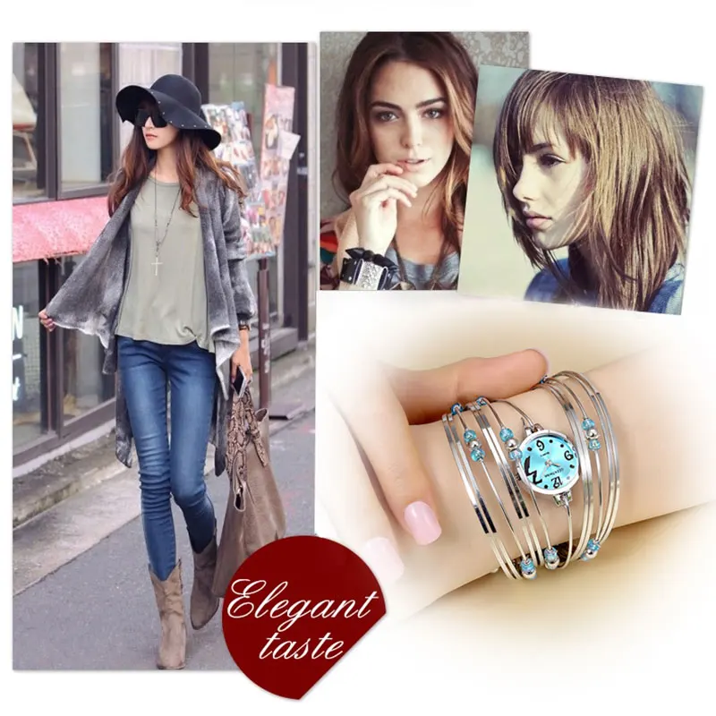GEEKTHINK Bohemian Style Luxury Brand Quartz Watch Women Bracelet Ladies Casual Dress Beads Decor Wristwatch Clock Female Girls
