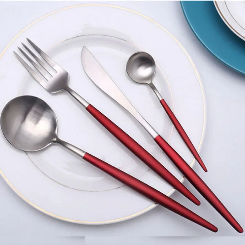 

Hoomall Dinnerware Set Cutlery Stainless Steel Silverware Dinner Set Fork Knife Tableware Set Home Kitchen Tools Dropshipping