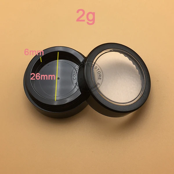 

(30 pieces/lot) 2g small empty eyeshadow container,round eyeshadow compact case,check color case with clear window