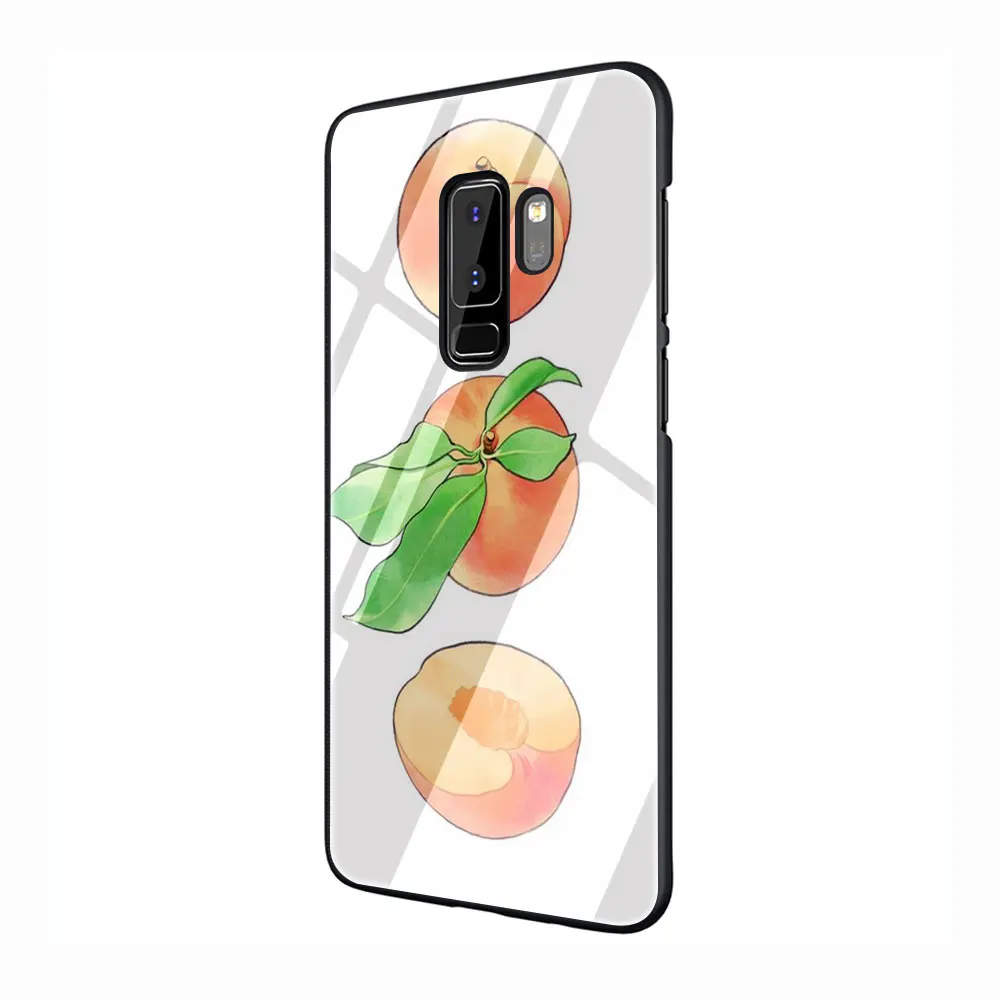 Розовый персик закаленное Стекло Телефон чехол для Galaxy S7 edge S8 9 10 Plus, Note 8, 9, 10, A10 20 30 40 50 60 70 - Цвет: G4