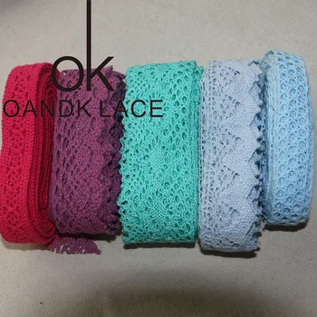 

5 yard knitted pure red Blue purple cotton trim decoration DIY sewing curtain craft decoration 20-40mm lace tape