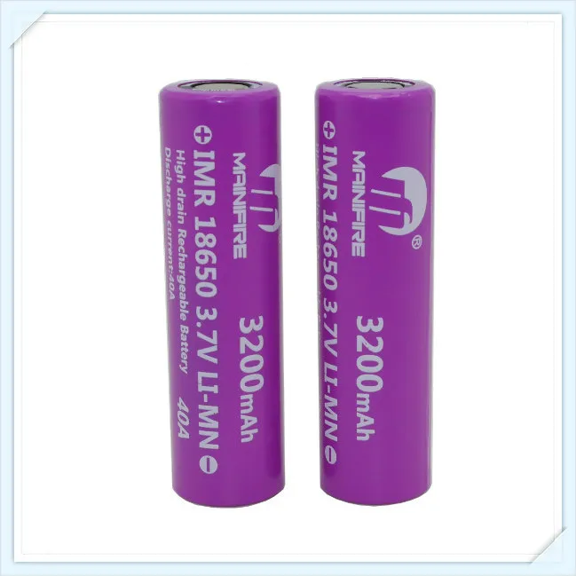 Заводская розетка Mainifire высокого качества 18650 40A IMR 3 7 v 3200mah перезаряжаемая литий