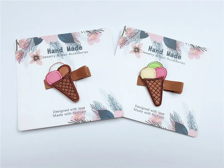 

Бутик 10 шт. модные милые кожаные заколки для волос в виде мороженого однотонные двойные заколки для волос головной убор принцессы аксессуары для волос