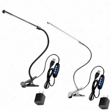 6 Вт светодиодный подсветка для фотографий книжное освещение для чтения Настольный зажим клип-на цветную температуру сменная лампа переключатель USB