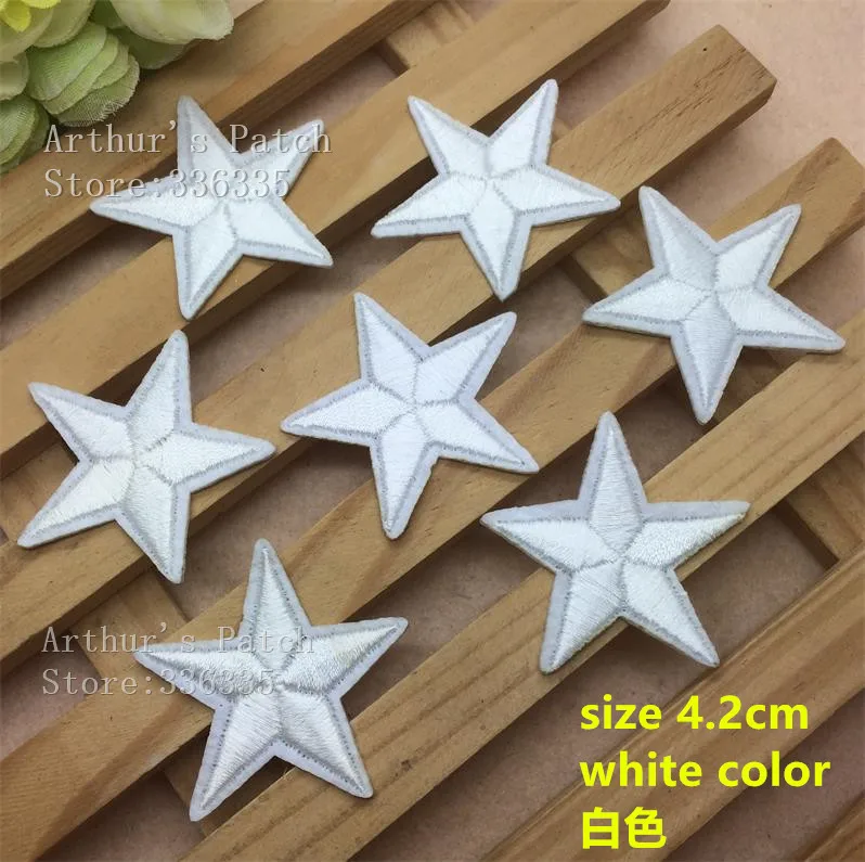 

10 pcs white color Star Shaped Iron on Embroidery Patches free shipping