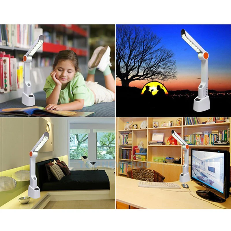 

AKDSteel LED Hand Cranking Solar Desk Lamp 8 In 1 Portable USB Charging Camping Light with FM Radio Flashlight Warning Light