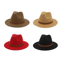 Модные мужские женские шерстяные смесь Панама Fedora с широкими полями Повседневная Уличная джаз шляпа женская Франция стиль элегантная шляпа от солнца