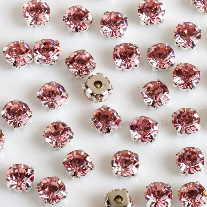 Стекло Стразы! Круглая форма с когтями пришить Кристалл СТРАЗА под камень алмаз металлическая основа пряжка для украшения одежды 16 цветов