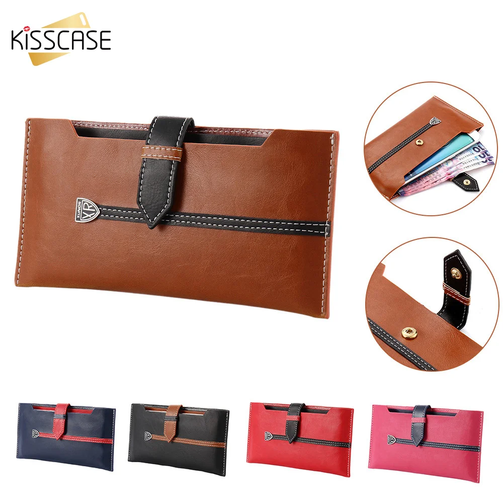 

KISSCASE Universal Phone Bag For iPhone 7 6 6S 8 Plus PU Leather Case For iPhone 5 5s se X For Samsung Galaxy S6 S7 Edge Wallet