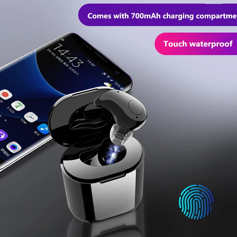 

S15 Bluetooth Earphone Mini Wireless Earpiece High Quality Bluetooth Headset With Mic 700mAh Charging box For All phones