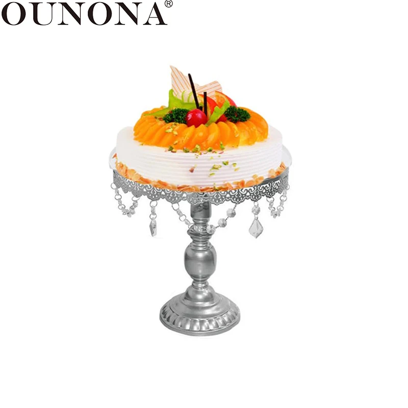 

OUNONA Tron Crystal Stand Wedding Stand Cake Stand Round Wedding Birthday Party Dessert Cupcake Pedestal Display Plate